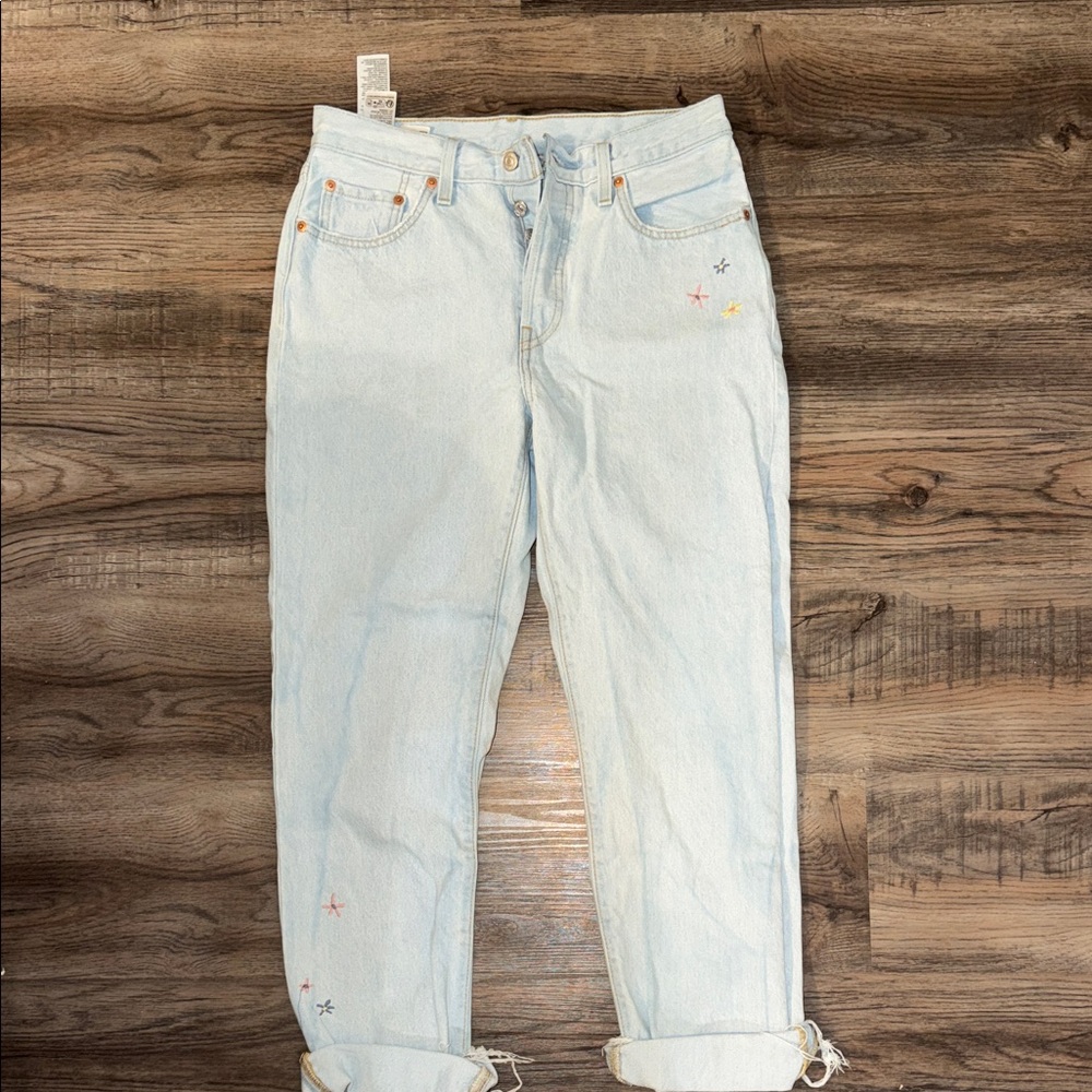 Levi's Light Blue Women's Boyfriend Jeans with Embroidery